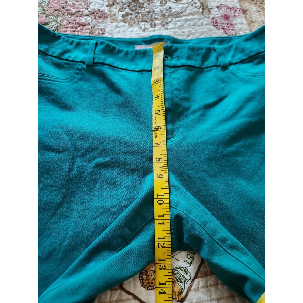 Chico's Women's Capri Pants Stretch Mid-Rise Pockets Green  Cotton Size‎ L(12) - Picture 8 of 10
